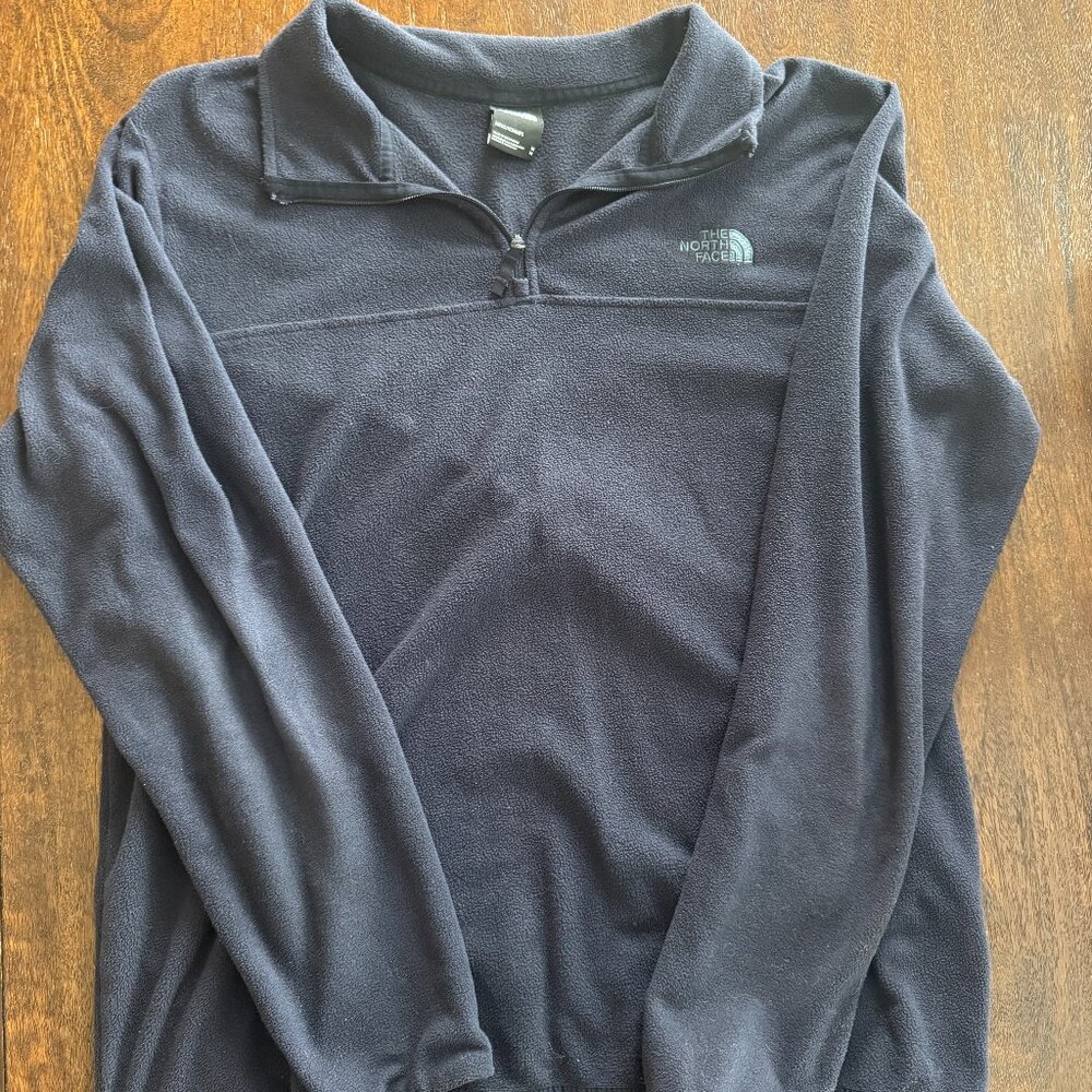 The North Face Men's 1/4 Zip Pullover - Size Medium, Navy